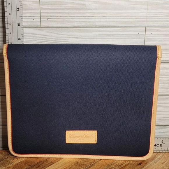 Dooney and Bourke Tablet Case Ipad Cover Padded Protector Navy Blue and Leather - Picture 3 of 11